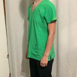 Lime Green Activate By Med Couture Scrub Top